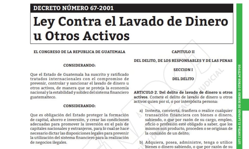 Ley contra el Lavado.
