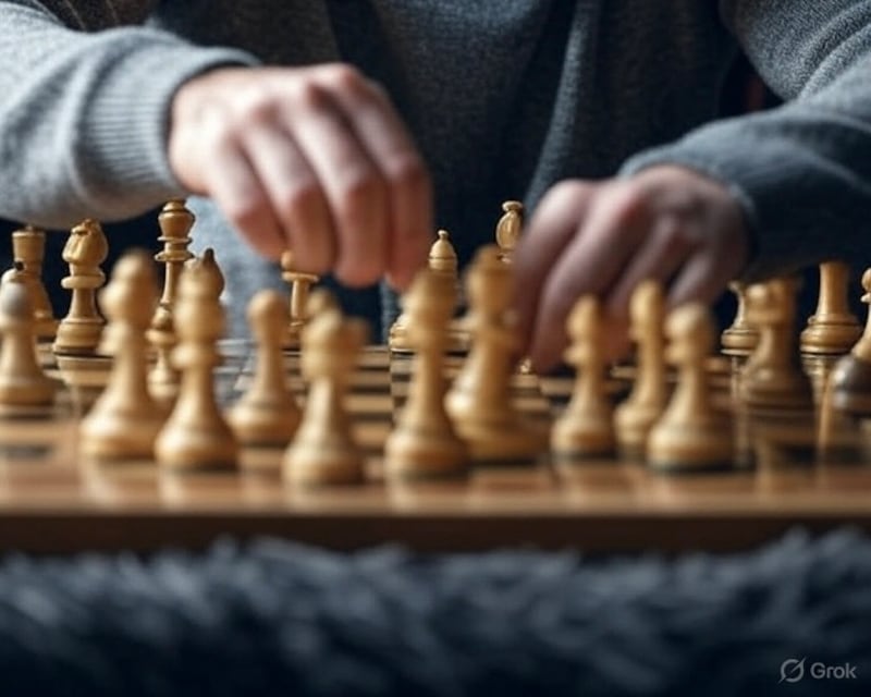 Hombre jugando ajedrez.