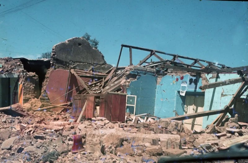 Daños en Guatemala debido al terremoto de 1976.