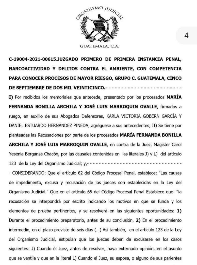 La defensa presentó una recusación contra jueza que los envió a juicio. Foto: RRSS