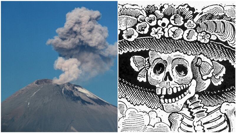 FOTO. Volcán Popocatépetl exhala fumarola con forma de Catrina