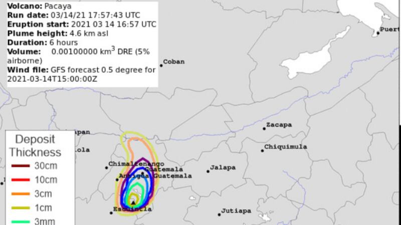 Continúa caída de ceniza por actividad del volcán Pacaya