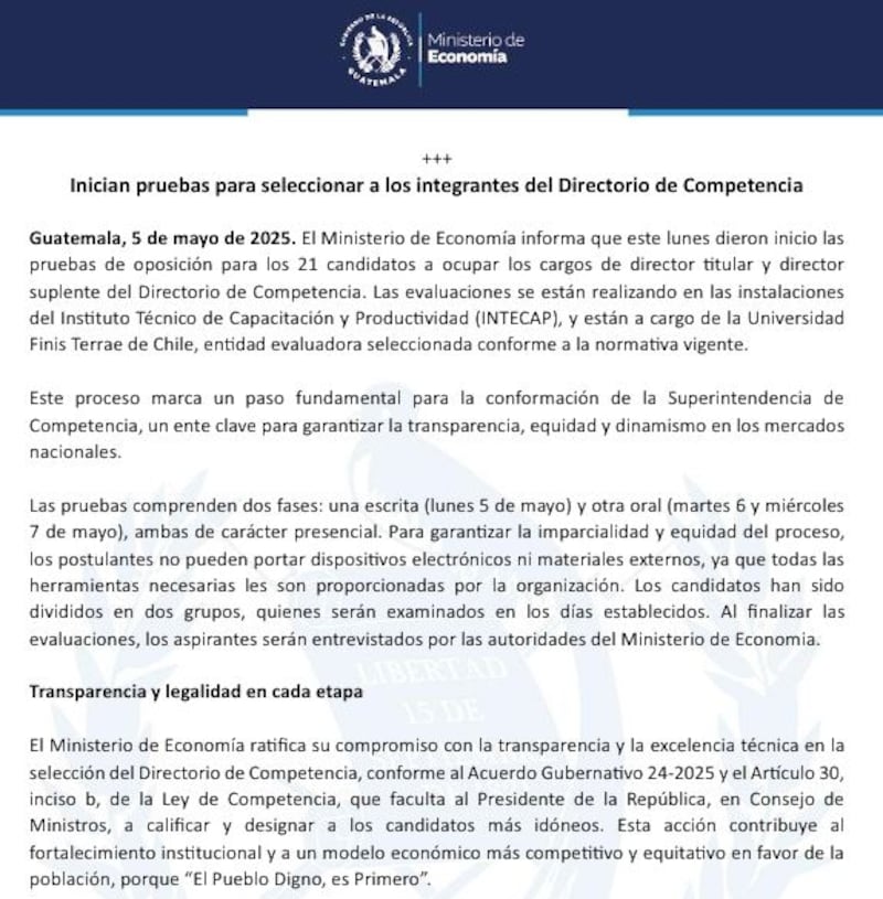 Comunicado.