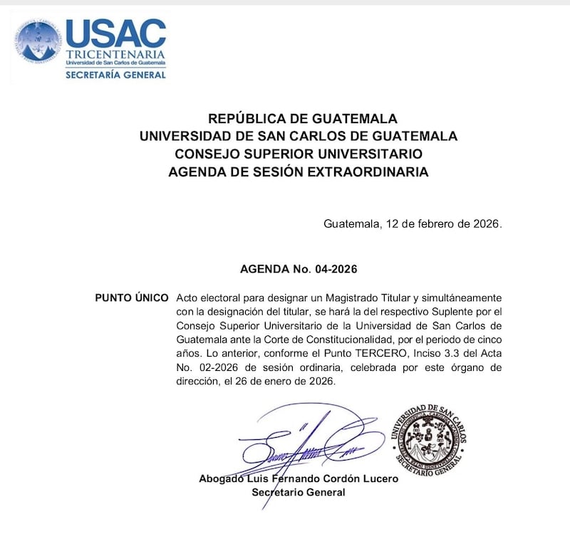 Convocatoria de la Usac.