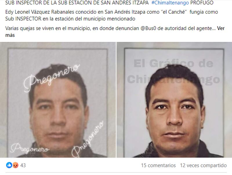 Inspector de la PNC se encuentra prófugo