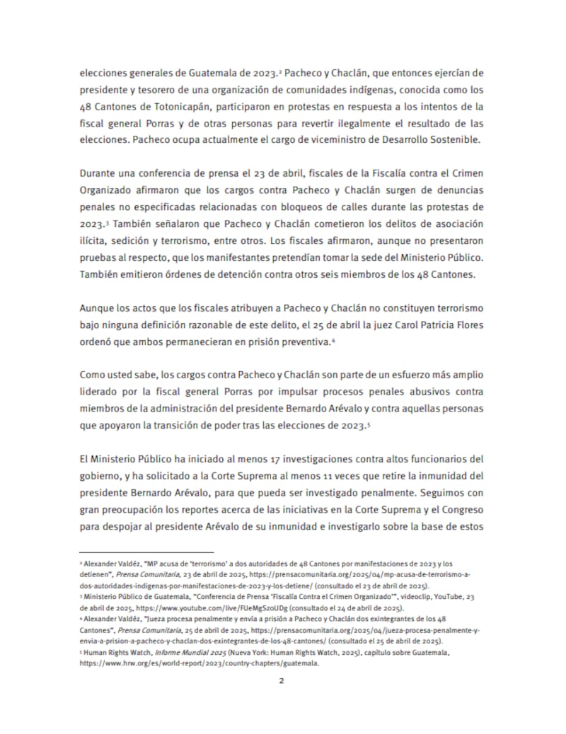 Solicitan a la Unión Europea imponer sanciones contra funcionarios guatemaltecos
