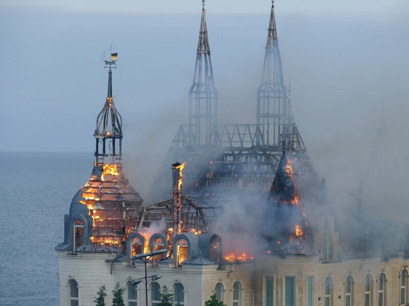 “Castillo de Harry Potter” en Odesa, es alcanzado por un misil ruso