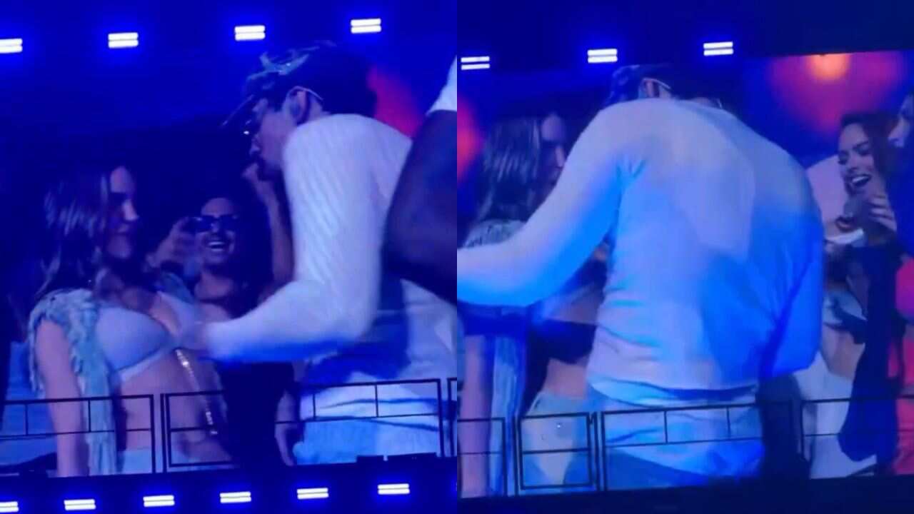 El cantante fue captado bailando sensualmente con la cantante mexicana.