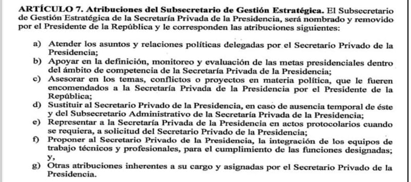 Acuerdo Gubernativo 32-2024 que establece las Secretarías de la Presidencia y Reglamento interno de la Secretaría Privada de la Presidencia.