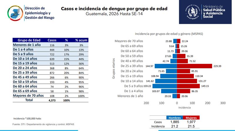 Casos de dengue.