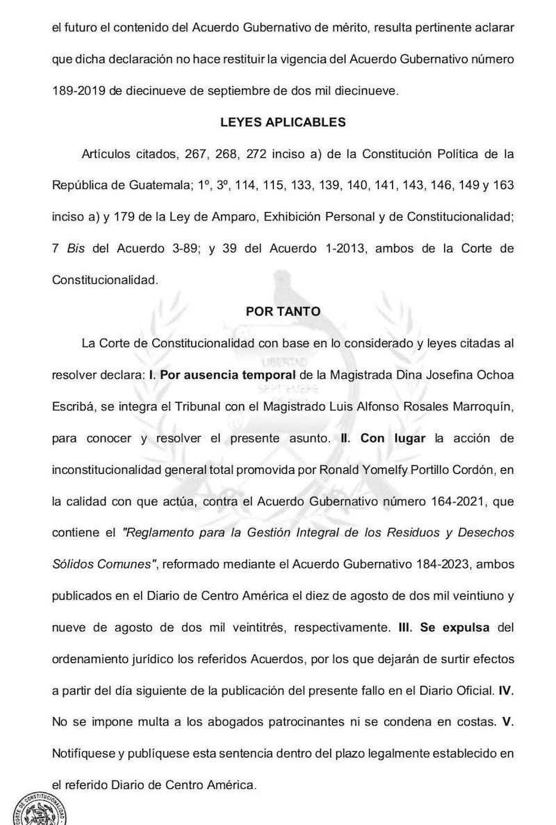 Por unanimidad, los magistrados frenaron la norma que obligaba a la población a clasificar su basura.