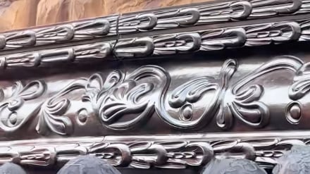 Incidente con el anda de la Virgen de la Escuela de Cristo. Foto: RRSS