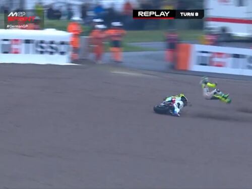 Franco Morbidelli sufre aparatosa caída durante la Sprint del GP de Alemania