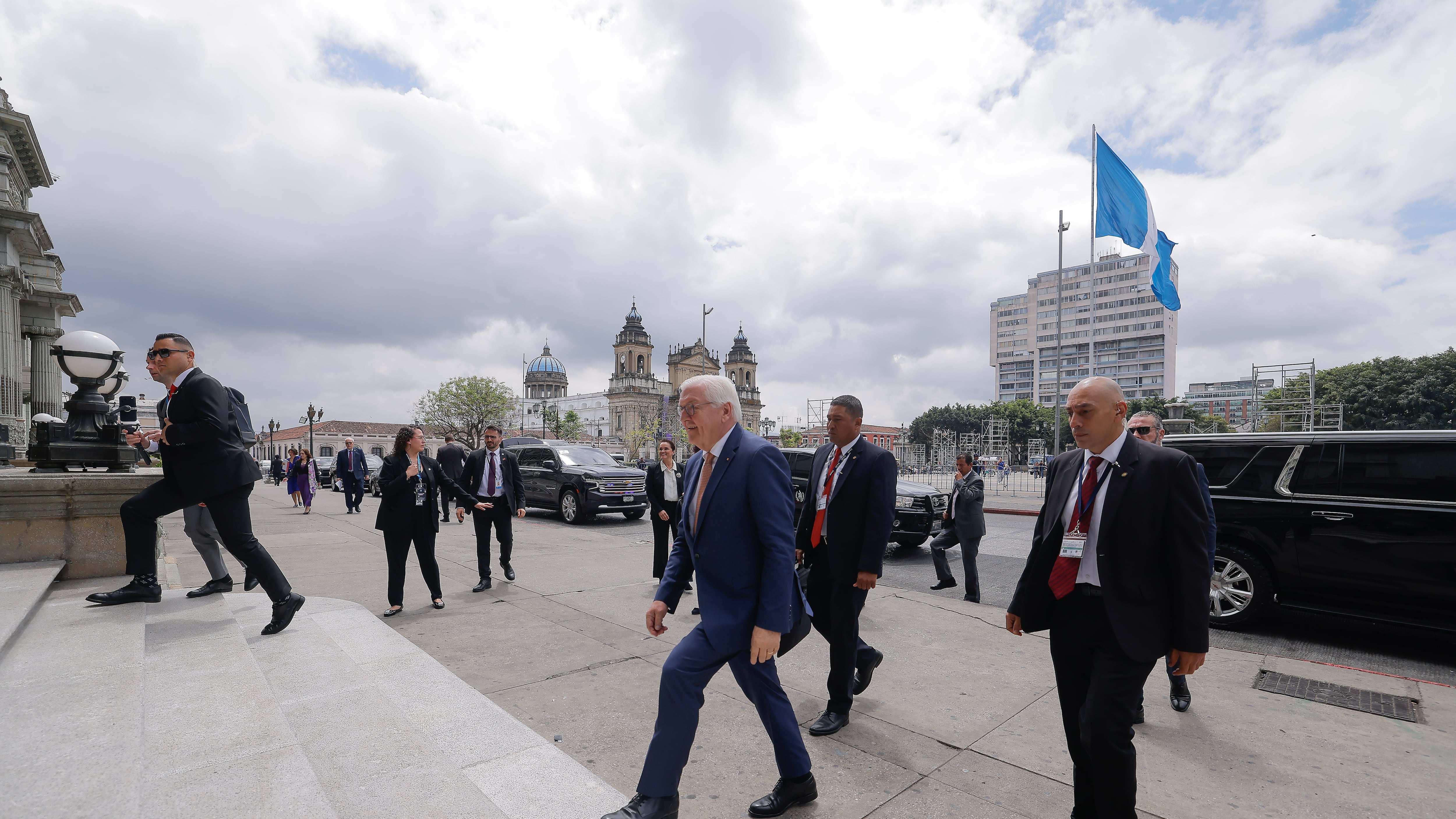 El presidente de Alemania, Frank-Walter Steinmeier, al llegar al Palacio Nacional de la Cultura.