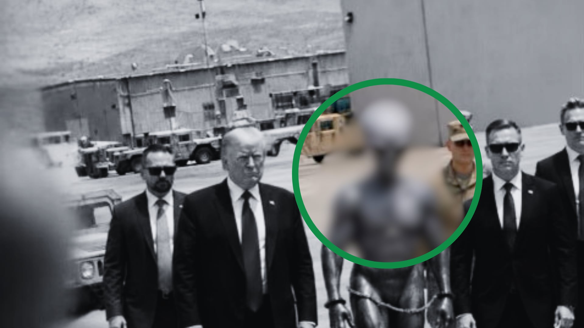 La escena difundida por Trump simula una captura militar de un extraterrestre