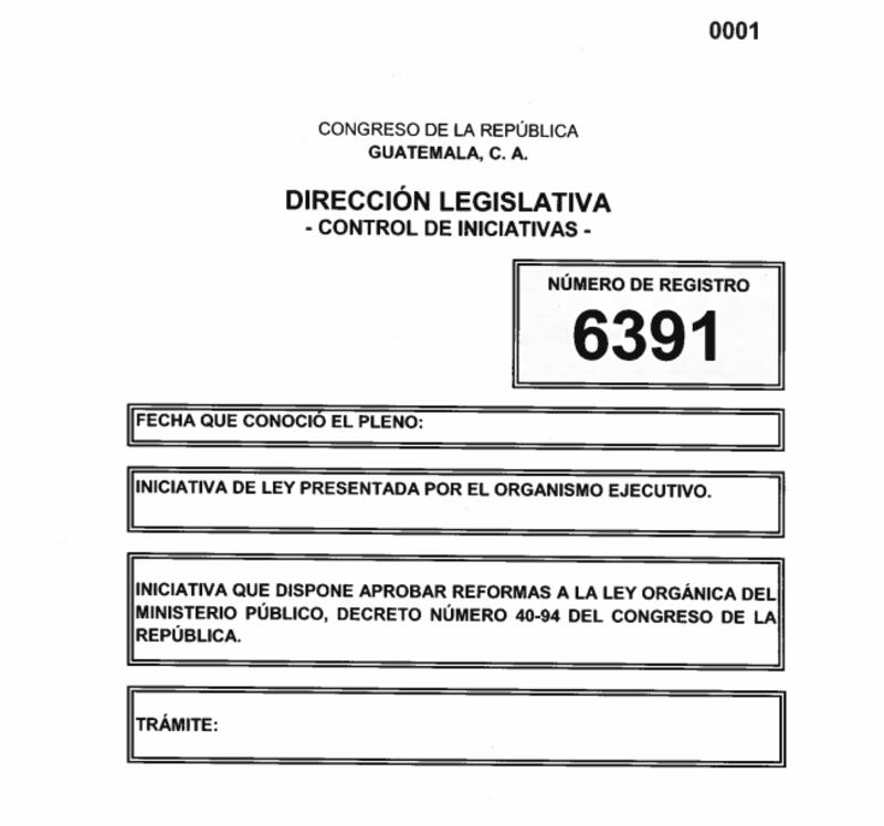 Iniciativa presentada por el Ejecutivo