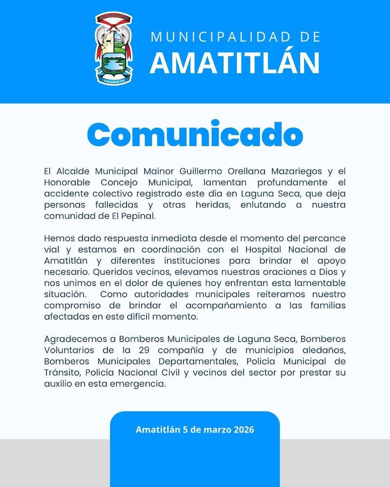 Comunicado de la Municipalidad. Foto: RRSS
