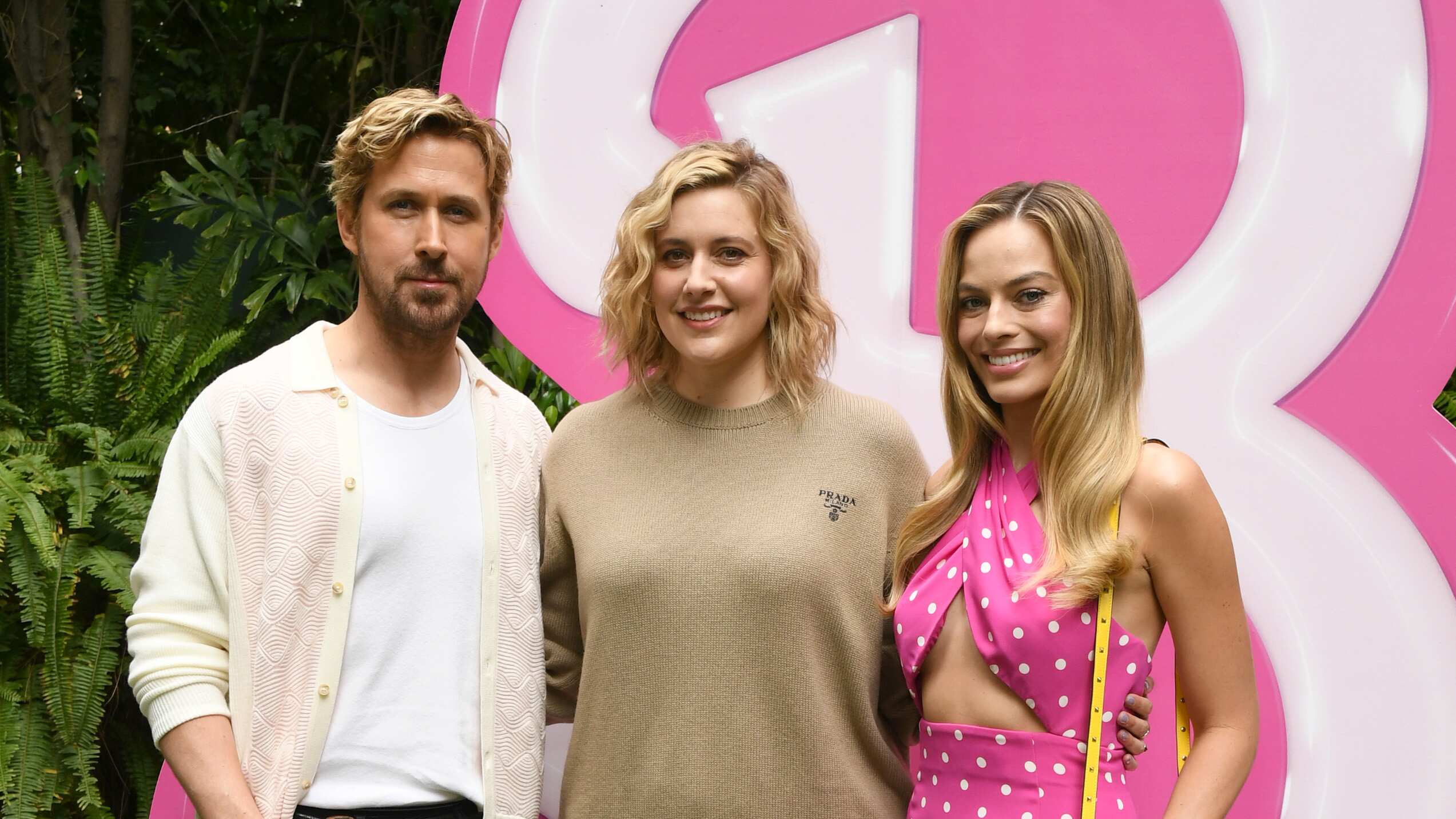 Ryan Gosling, Greta Gerwig y Margot Robbie  / AFP