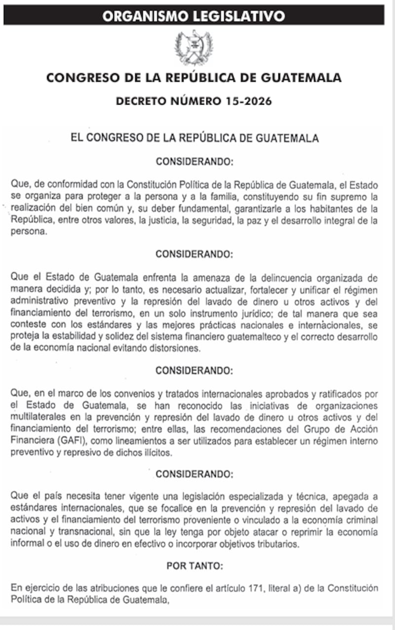 Ley antilavado de Guatemala