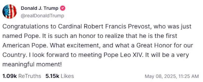 Mensaje de Donald Trump