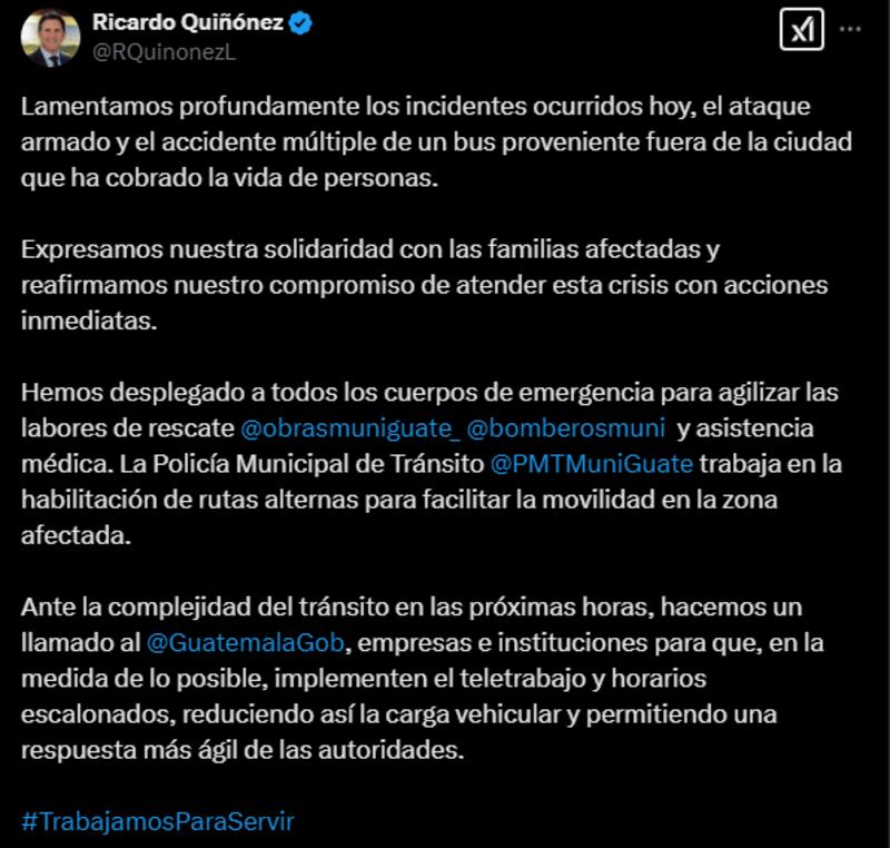Ricardo Quiñonez pide que se implemente el teletrabajo por accidente en puente Belice