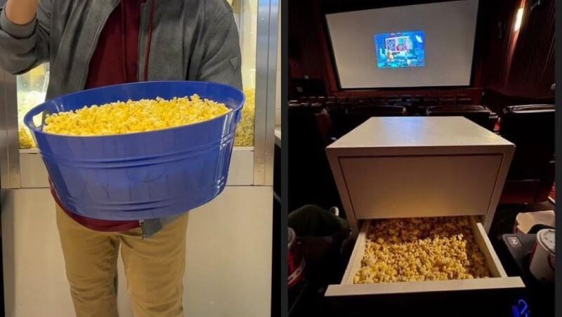 La mejor forma de llevar popcorn.