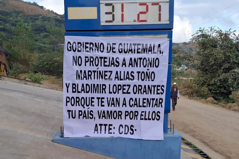 Mensaje del Cártel de Sinaloa en Guatemala.