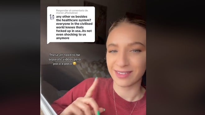 La joven estadounidense habló sobre por qué salió de Estados Unidos y desató reacciones en TikTok