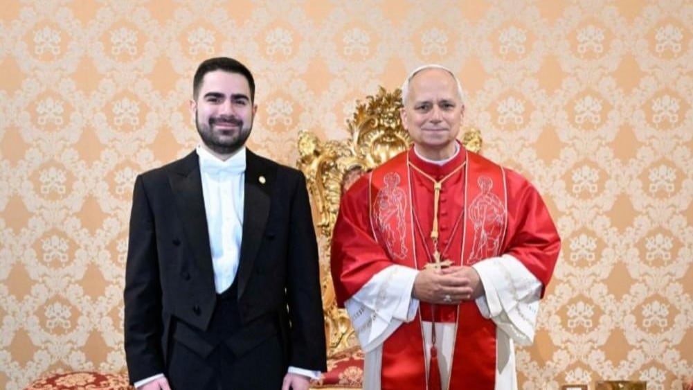 Palomo Vila, durante su audiencia con el Papa el 29 de diciembre. Foto: RRSS