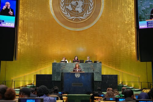 Vicepresidenta Karin Herrera en la ONU: “No hay democracia plena mientras una mujer viva con miedo”