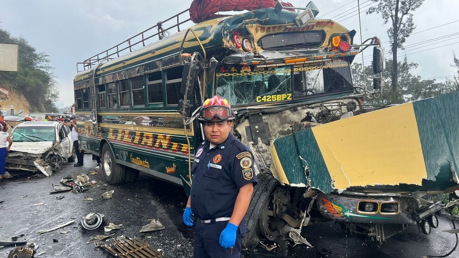 Choque múltiple en la Interamericana deja 25 heridos. Foto: ASONBOMD