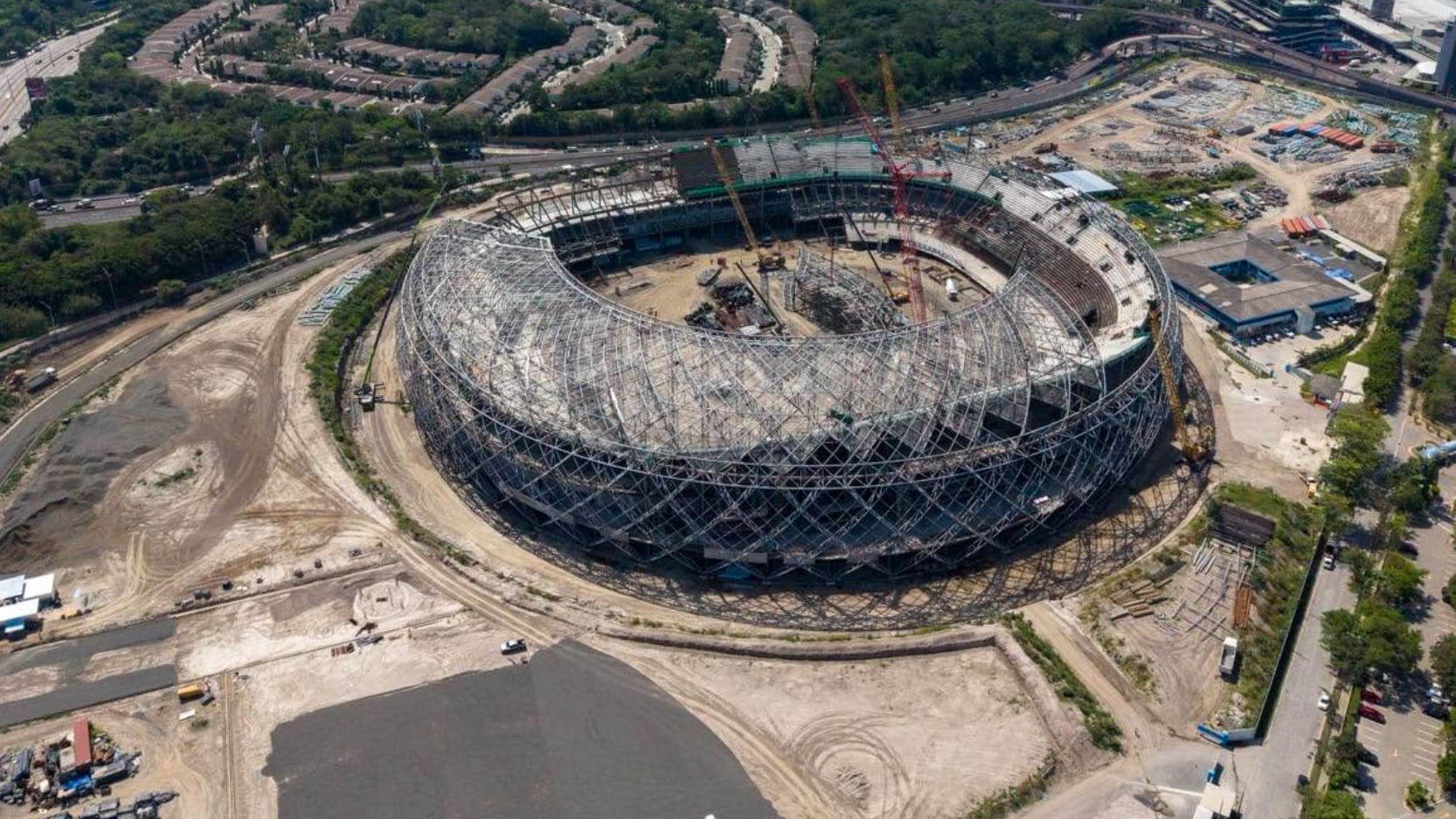 Así avanza la construcción del estadio que promete ser uno de los mejores de la región. Foto: redes sociales.