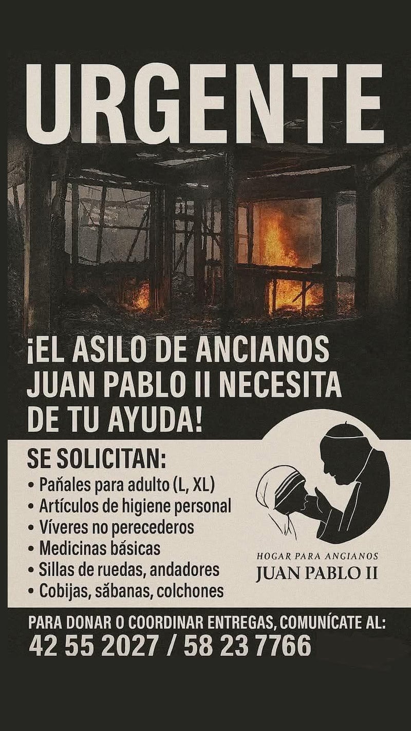El Hogar de Ancianos Juan Pablo II, publicó un listado de los productos que necesita. Foto: Redes sociales.