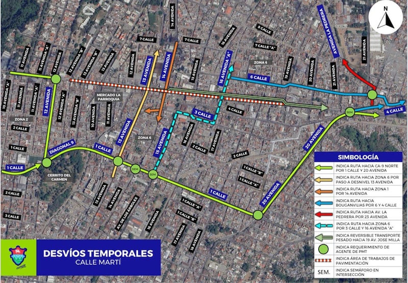 La Calle Martí, en su Fase 2, la cual abarca desde el Templo La Parroquia hasta el Puente La Cuchilla San Antonio