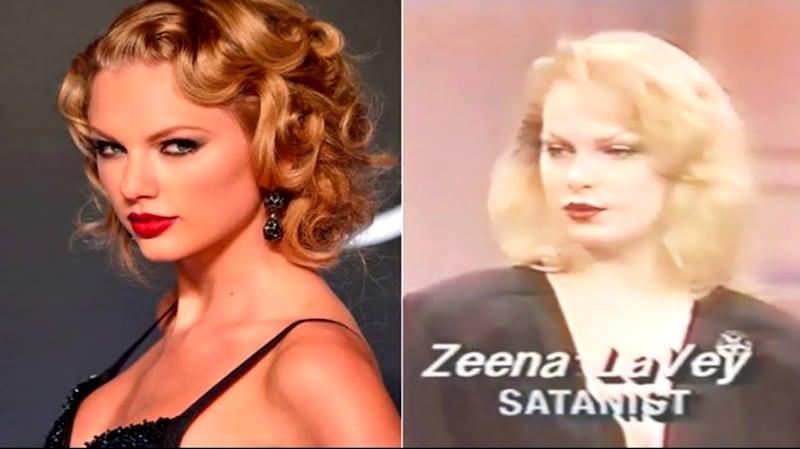 Resurge en X la teoría de que Swift es una bruja o la reencarnación de la sacerdotisa Zeena Lavey, hija del fundador del primer templo satánico. ¡El parecido es sorprendente!