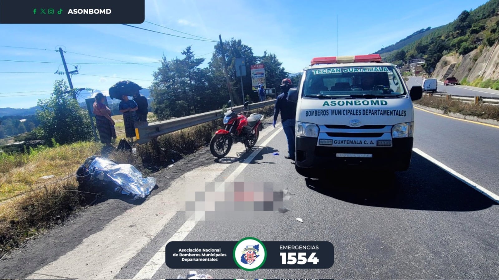 Un trágico accidente cobró la vida de un menor de edad en Tecpán. Foto: Bomberos Departamentales