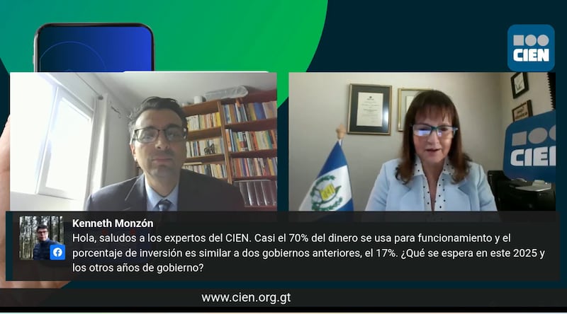 María del Carmen Aceña y Jorge Lavarreda del Centro de Investigaciones Económicas Nacionales presentaron el informe “Alerta Presupuesto: Presupuesto General de Ingresos y Egresos del Estado para el Ejercicio Fiscal 2024”.