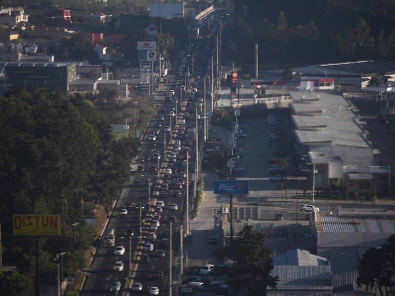 Advierten tráfico lento para mañana en ruta de Santa Catarina Pinula