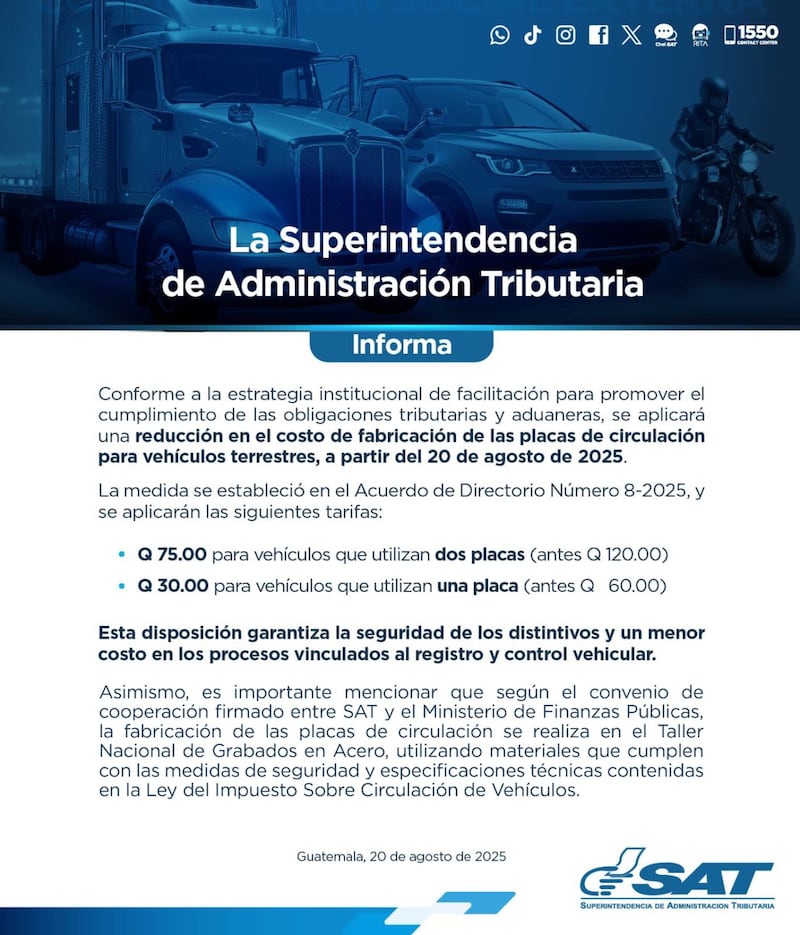 La SAT compartió detalles de la actualización.