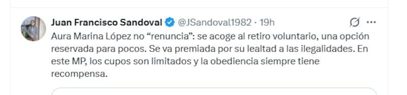El exfiscal Sandoval se pronuncia.