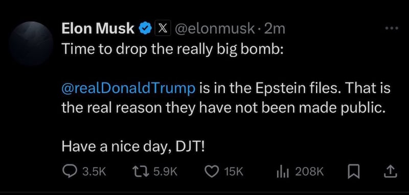 Revela que Donald Trump esta en la lista de Jeffrey Epstein. (Captura de pantalla)