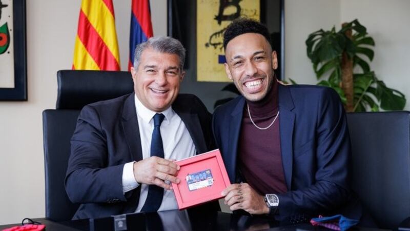 Ilusionado con el fichaje, Aubameyang apunta a lo alto con el FC Barcelona