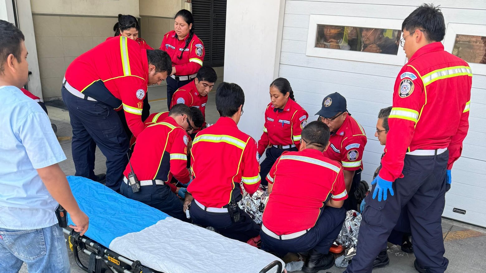 Accidente laboral en zona 12. Foto: CBM