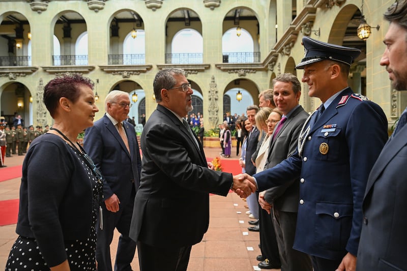 Arévalo saludó a la delegación alemana.
