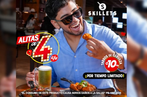 ¡Promo sin excusas! Skillets conquista con alitas a Q4 y ambiente para compartir
