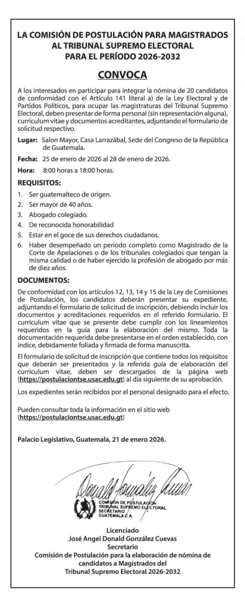 Convocatoria.