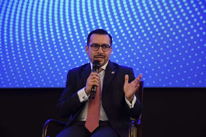 Werner Ovalle, titular de la SAT, durante el evento: Avances de la SAT en la digitalización y facilitación comercial.