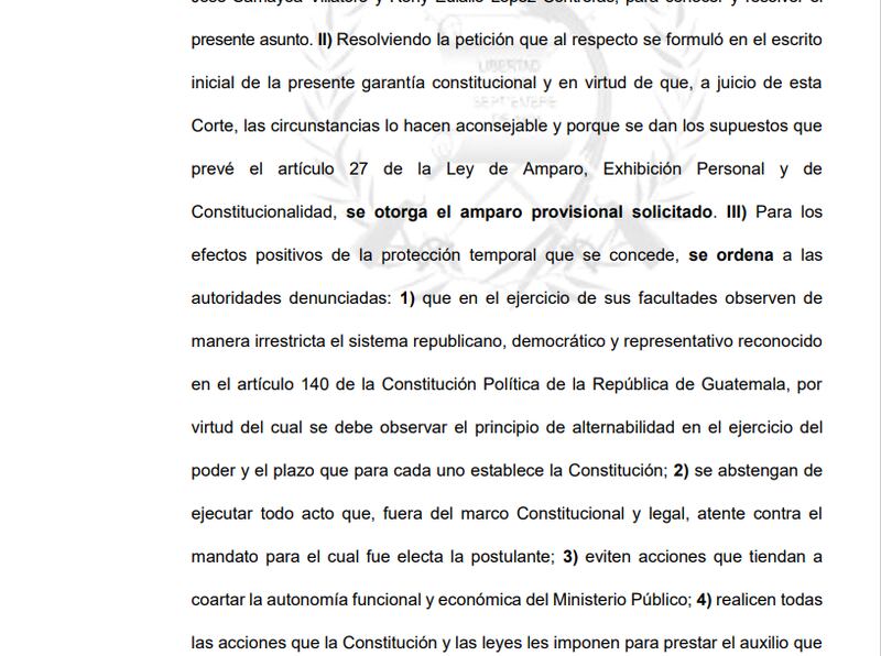 CC otorga amparo provisional a la fiscal general Consuelo Porras