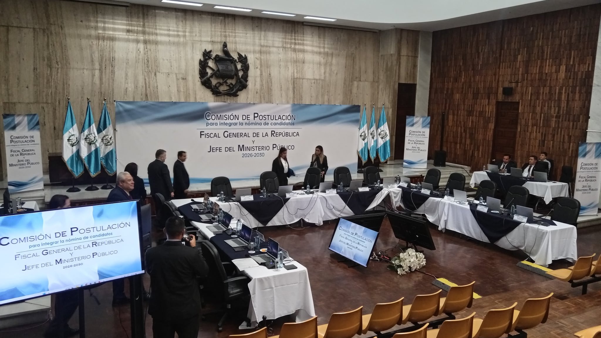La Comisión de Postulación encargada de elegir al próximo Fiscal General y Jefe del Ministerio Público para el período 2026-2030. Foto: @guatevisible