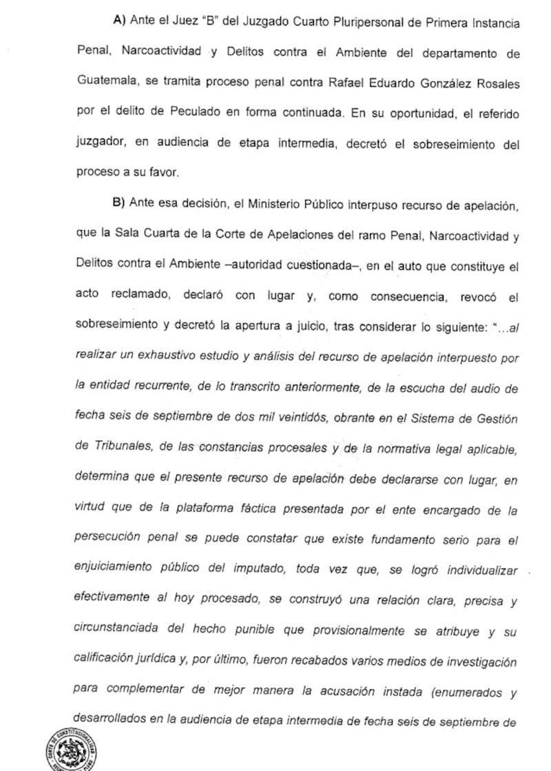 CC ordena mandar a juicio al exalcalde Dr. Rafita por lavado de dinero. Foto: Captura de la resolución.